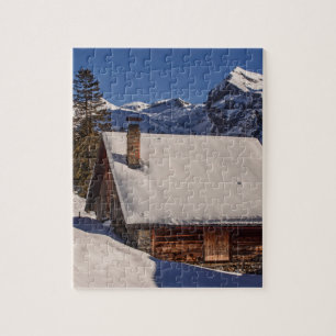 QUEBRA-CABEÇA DE CABANA COBERTA DE NEVE
