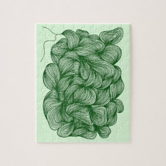 Quebra-cabeça de cabelo verde grande