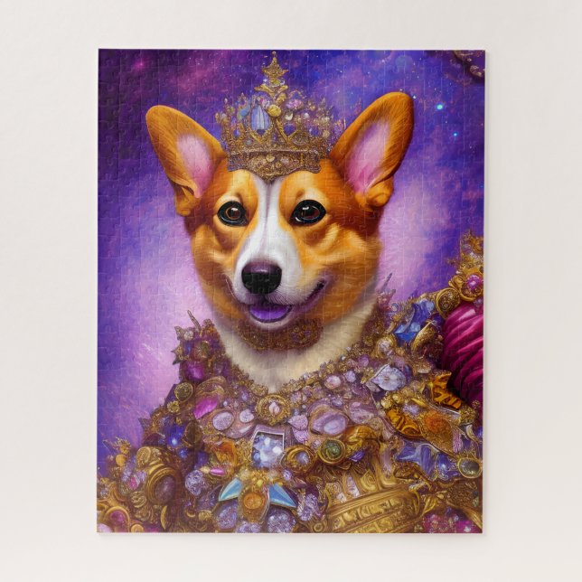 Quebra-cabeça de Cachorro Engraçado | Rainha Corgi (Vertical)