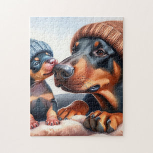 Quebra-cabeça de Cachorro Fofo — Presente de Natal