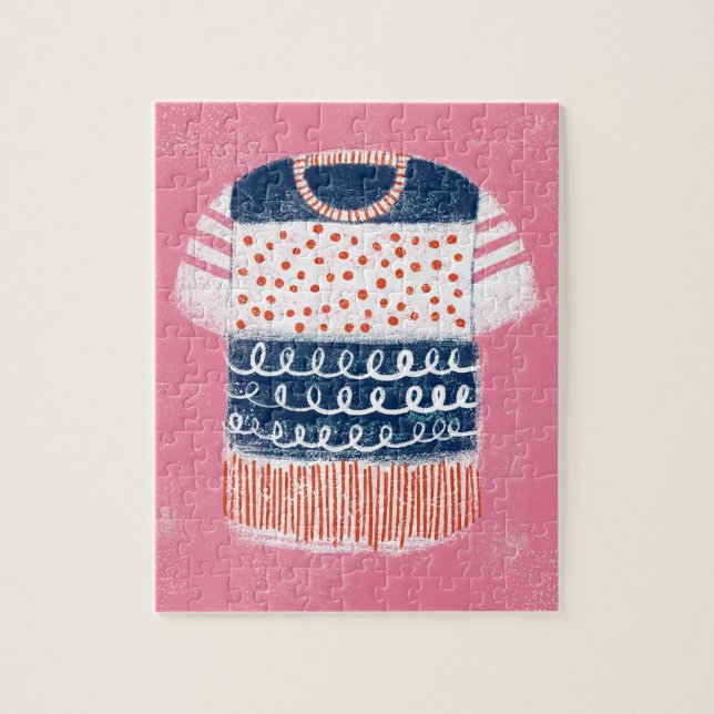 Quebra-cabeça de camiseta riscada (Vertical)