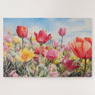 Quebra-cabeça de campo de flores, 1014 pcs. 30"x20
