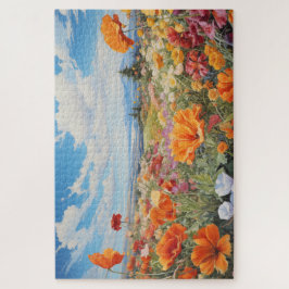 Quebra-cabeça de campo de flores, 1014 pcs. 30"x20