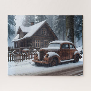 Quebra-cabeça de Carro Antiquado Inverno