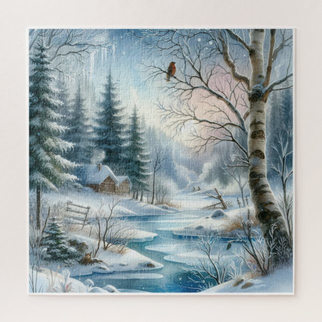 Quebra-cabeça de Cena de Inverno (Vertical)