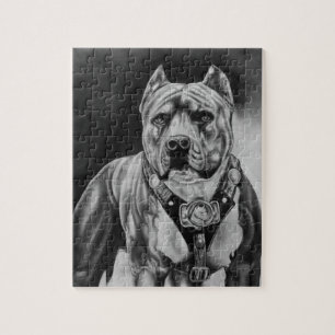 QUEBRA-CABEÇA DE CHARCOIL PITBULL DRAWNING