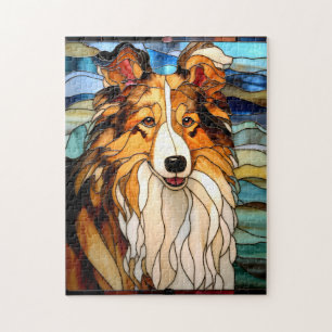 Quebra-cabeça de Collie de Vidro Estampado