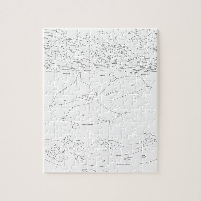 Quebra-cabeça de Coloração de Dolphin Pod Adulto (Vertical)