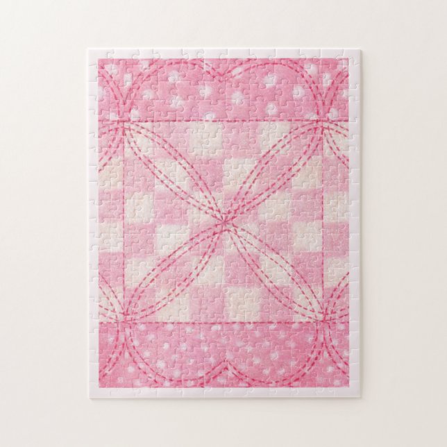 Quebra-cabeça DE CORAÇÃO DE TINTA 11x14 / Rosa (Vertical)