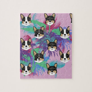 Quebra-cabeça de Corgi tropical