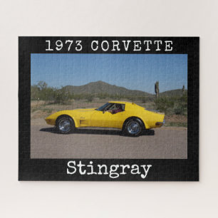 Quebra-cabeça de Corvette Stingray amarelo 1973