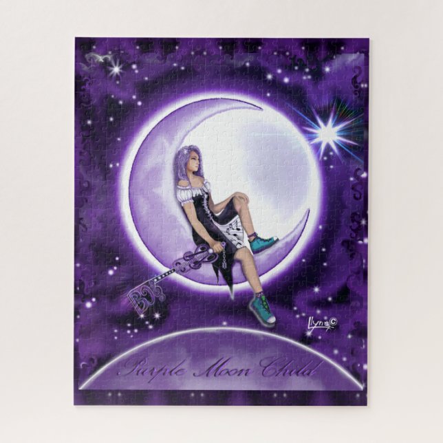 Quebra-cabeça de Criança Roxa (Vertical)