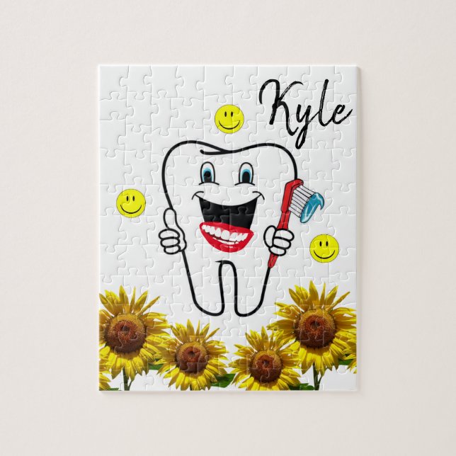 Quebra-cabeça de Dentista de Girassol (Vertical)