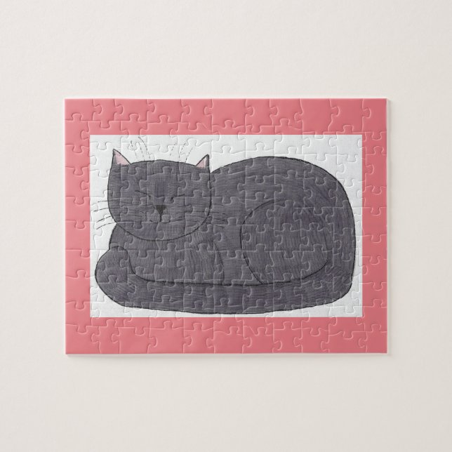 Quebra-cabeça de Desafio de Dormir de Gato de Muff (Horizontal)