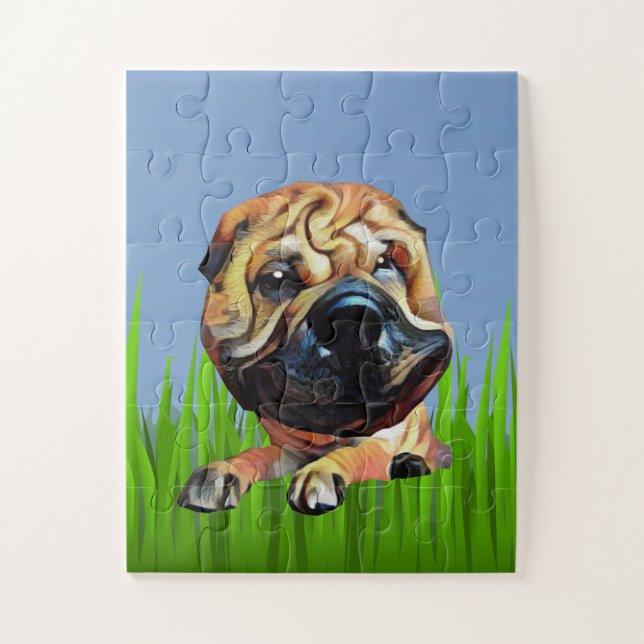 Quebra-cabeça de desenho animado Shar Pei para Cri (Vertical)