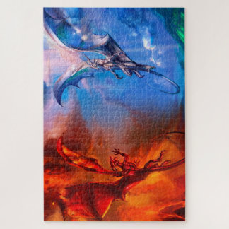 Quebra-cabeça de duelo dos dragões do fogo e do