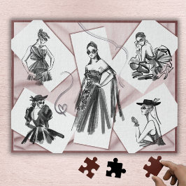 Quebra-cabeça de Esboço de Design de Moda de Alta