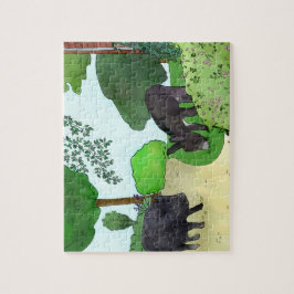 Quebra-cabeça de Esel und Schweinchen