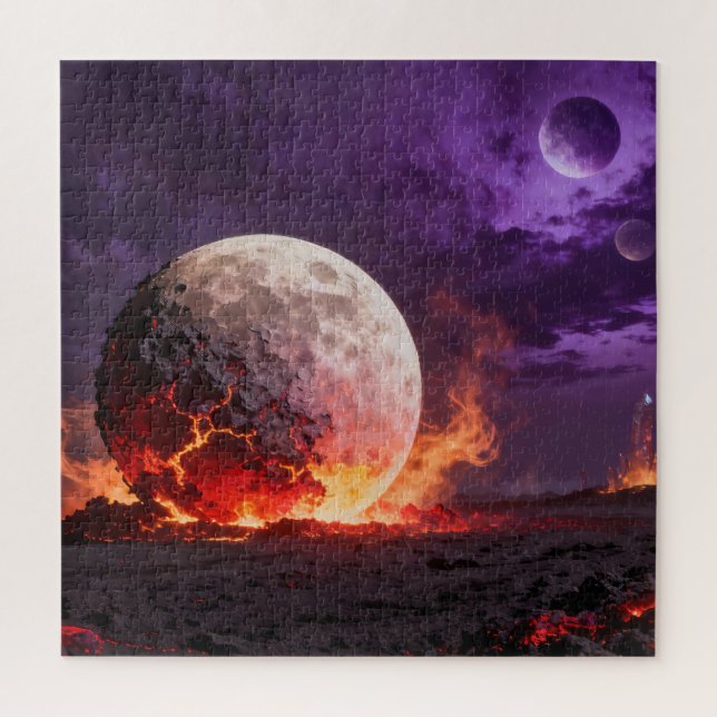 Quebra-cabeça de Fantasia da Lua de Lava (Vertical)