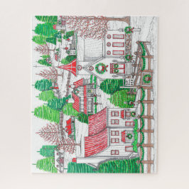 Quebra-cabeça de Feriado Vintage Desenhado na Mão 