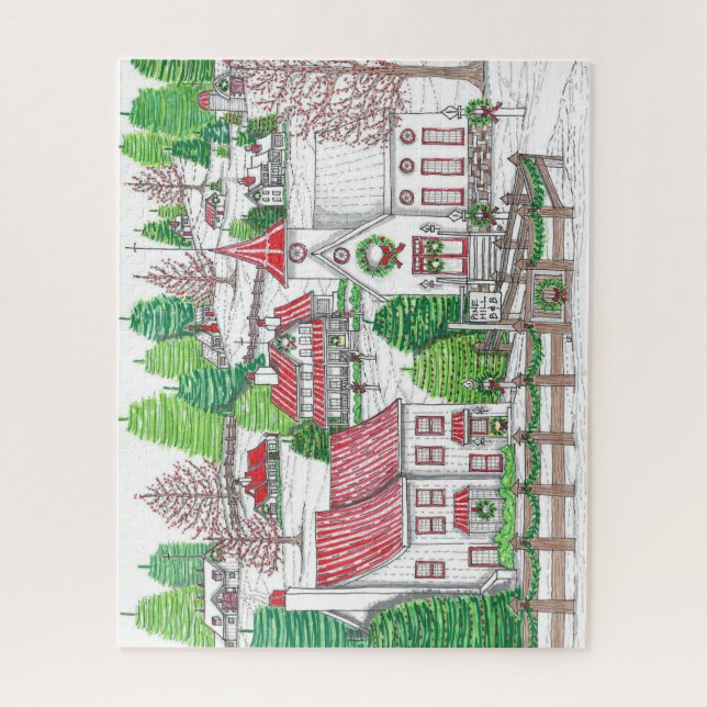 Quebra-cabeça de Feriado Vintage Desenhado na Mão  (Vertical)