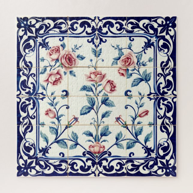 quebra-cabeça de filigrama de rosa (Vertical)