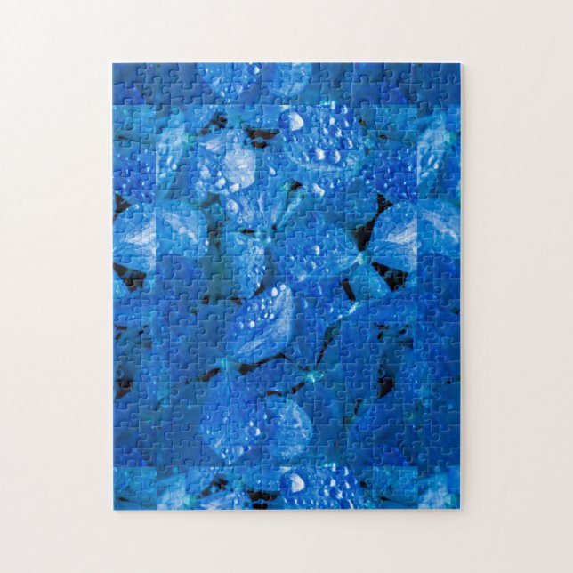 Quebra-cabeça de Flor de Hydrangea Azul (Vertical)