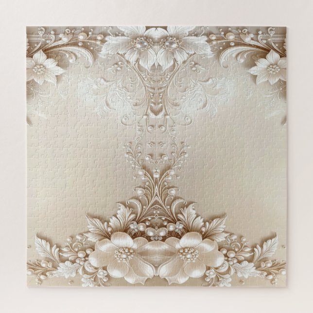 Quebra-cabeça de Flores de Marfim (Vertical)