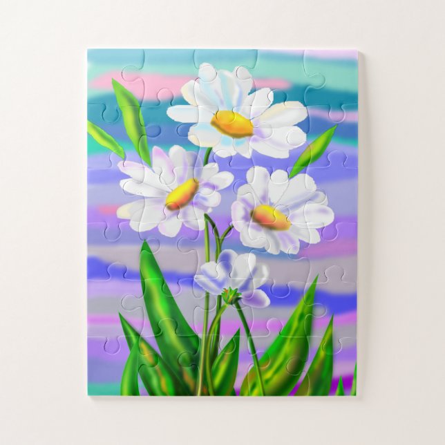 Quebra-cabeça de Flores de Margarida (Vertical)