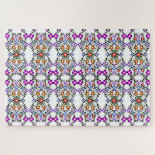 quebra-cabeça de flores ornamentais