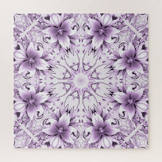 Quebra-cabeça de Flores Roxas Elegantes