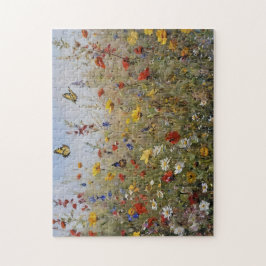 Quebra-cabeça de Flores Silvestres e Borboletas