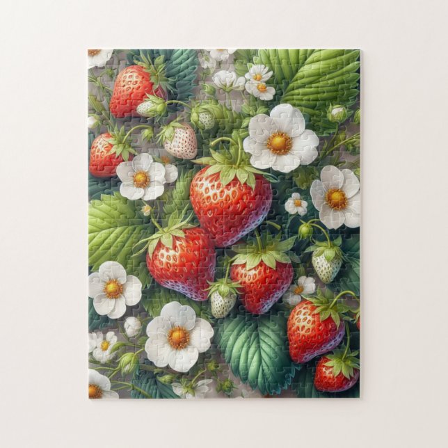 Quebra-cabeça de Folhas e Flores de Morango Divert (Vertical)