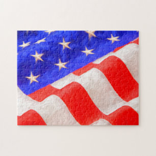 Quebra-cabeça de Foto American Flag 11x14 com Caix