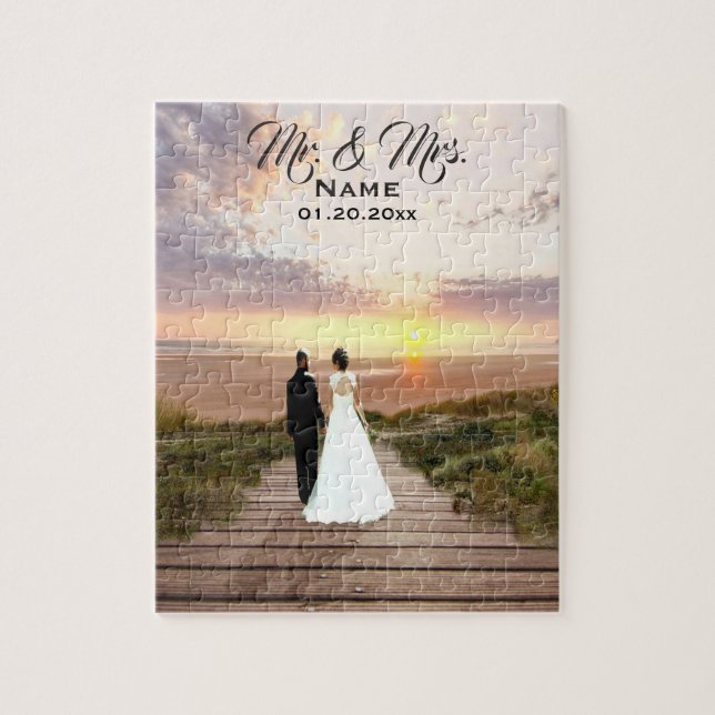 Quebra-cabeça de Foto de Casamento Personalizado (Vertical)