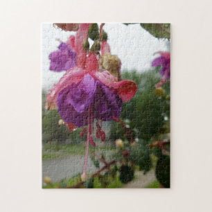 Quebra-cabeça de foto de flor de fucsia rosa criat