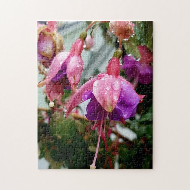 Quebra-cabeça de foto de flor de fucsia rosa criat (Vertical)