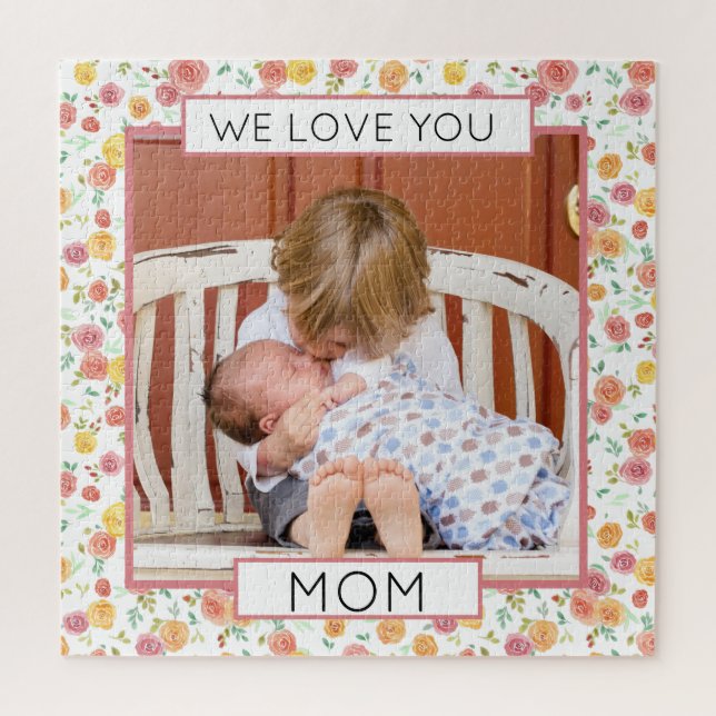 Quebra-cabeça de fotos do Dia de as mães de Rosas  (Vertical)