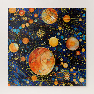 Quebra-cabeça de Galáxia Dourada Celestial