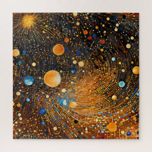 Quebra-cabeça de Galáxia Dourada Celestial