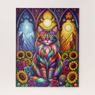 quebra-cabeça de gato arco-íris