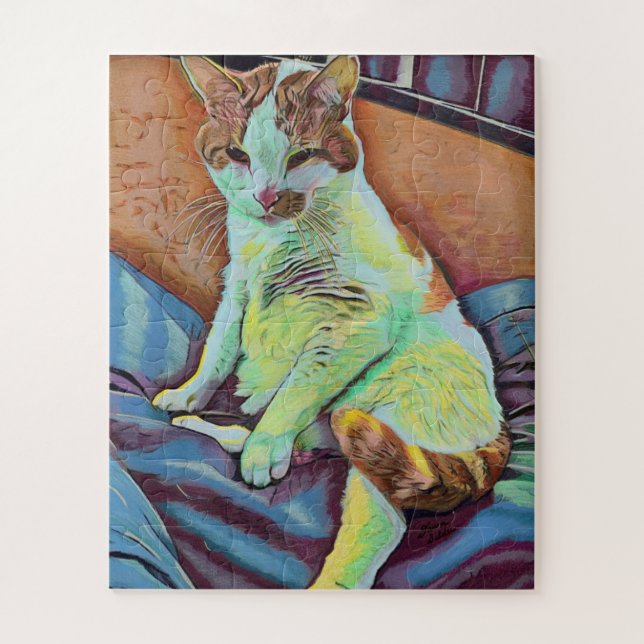 Quebra-cabeça de Gato de Arte Personalizada (Vertical)