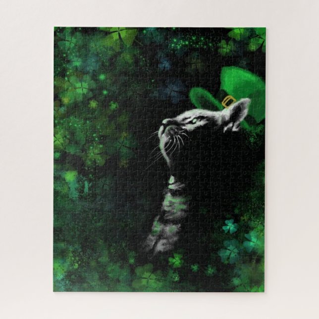 Quebra-cabeça de Gato Sortudo - Pintura (Vertical)