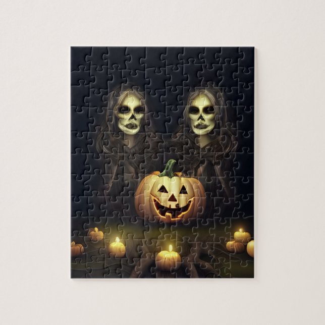 Quebra-cabeça de gêmeos do Halloween (Vertical)