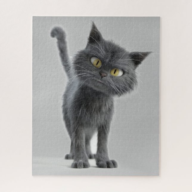 QUEBRA-CABEÇA DE GIGSAGEM DE GATO PRETO (Vertical)