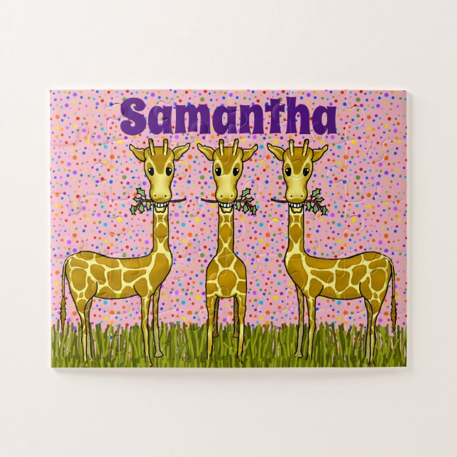 Quebra-cabeça de Girafas Felizes (Horizontal)