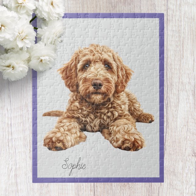 Quebra-cabeça de Goldendoodle Personalizado (Criador carregado)