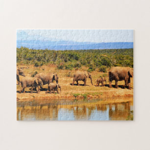Quebra-cabeça de guisado-elefante africano