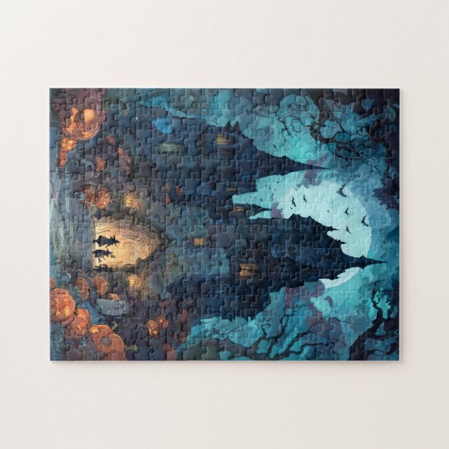 Quebra-cabeça de Halloween do Castelo de Gothic Ha (Horizontal)