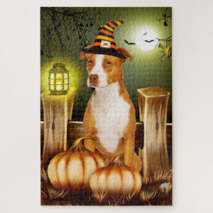 Quebra-cabeça de Halloween do Pitbull